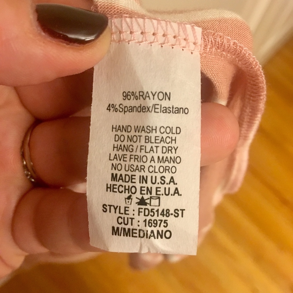 Blush Pink Striped Short Sleeve Dress - Picture 5 of 8